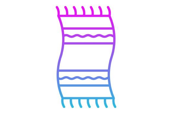 Beach Towel Line Gradient Icon: Your Summer Design Essential