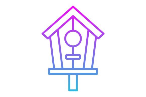 Bird House Line Gradient Icon: A Modern Asset for Every Creator