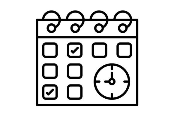 Calendar Outline Icon: Clean, Minimalist Design Asset