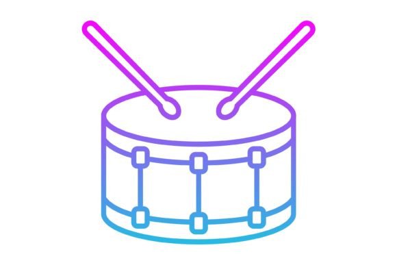 Drum Line Gradient Icon: A Modern Design Asset