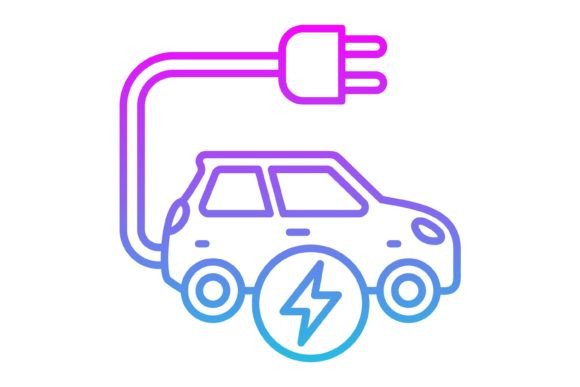 Electric Car Line Gradient Icon: Modernizing Your Visual Language