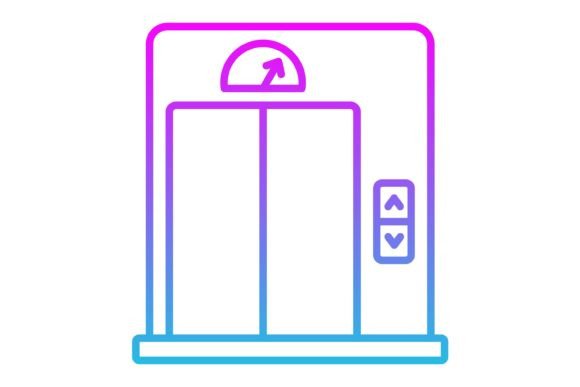 Elevator Line Gradient Icon: A Modern Asset for Digital Design