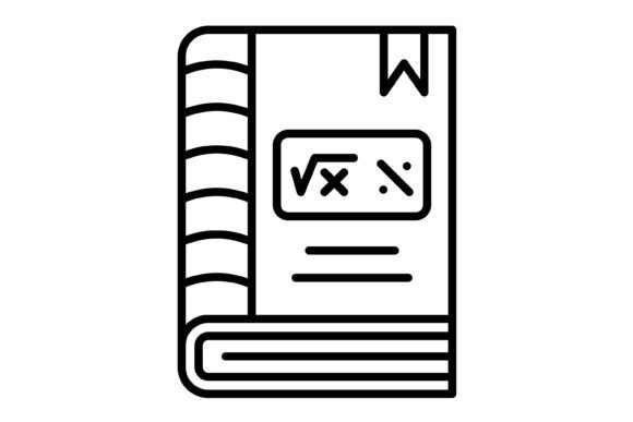 Maths Book Outline Icon: A Versatile Design Asset