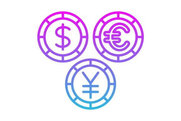 Modern Finance Visuals: Currencies Line Gradient Icon