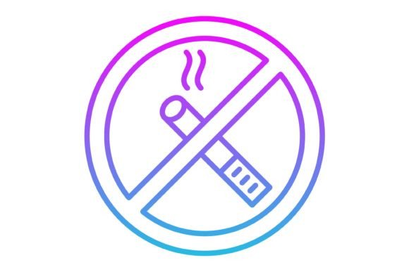 No Smoking Line Gradient Icon: A Versatile Design Asset