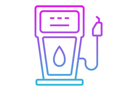 Petrol Pump Line Gradient Icon: A Modern Visual Asset