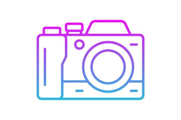 Photo Camera Line Gradient Icon: Modern Assets for Visual Storytelling