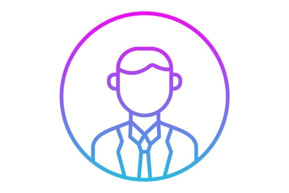 Profile Line Gradient Icon: Modern Vector Assets