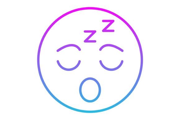 Sleepy Emoji Line Gradient Icon: A Design Asset with Personality