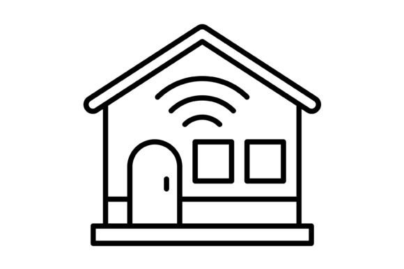 Smart House Outline Icon: The Vector for Your Connected Brand