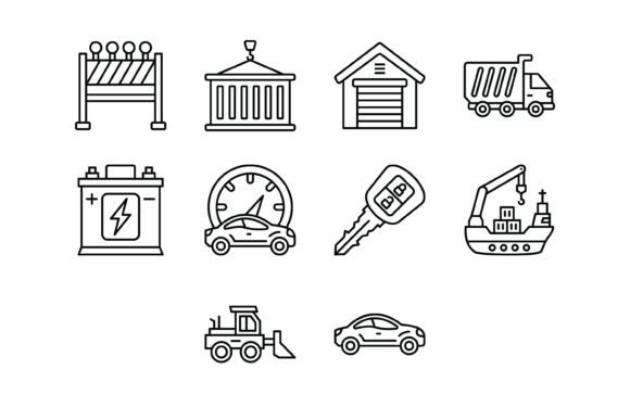 Streamline Your Visual Language: The 10 Transport Outline Icons Bundle