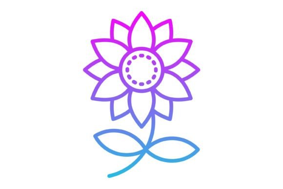 Sunflower Line Gradient Icon: A Fresh Design Asset for Modern Projects