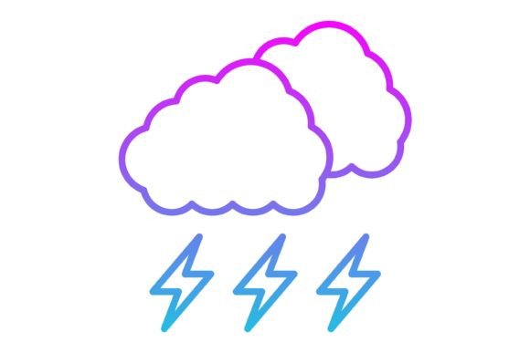 Thunder Line Gradient Icon: A Modern Design Essential