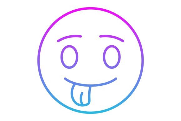 Tongue out Emoji Line Gradient Icon: A Playful Design Asset for Modern Creators