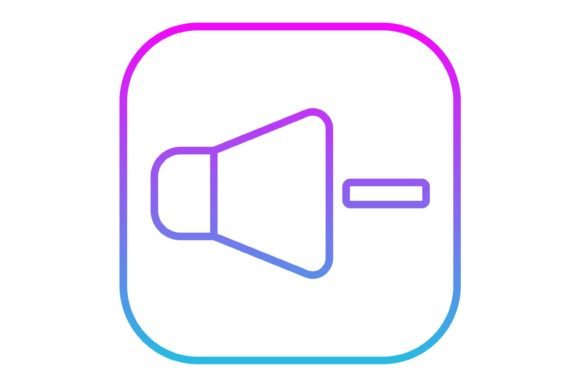 Volume Down Line Gradient Icon: A Modern Design Essential
