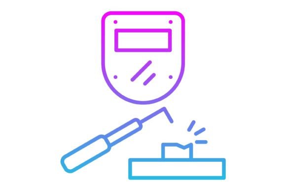 Welding Line Gradient Icon: A Versatile Design Asset